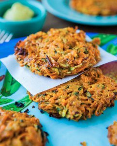 Baked Sweet Potato and Zucchini Fritters