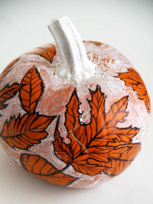 Sketched Leaves Pumpkin