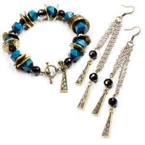 Colors of the Night Bracelet and Earrings