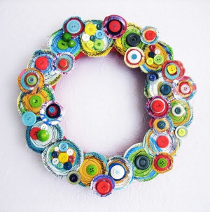 Bright Button Wreath