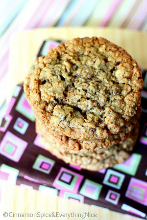 Chocolate Chip Toffee Oatmeal Cookies