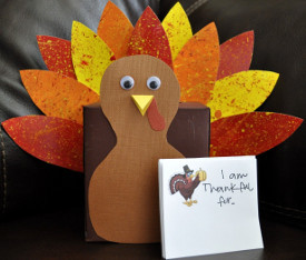 Splatter Paint Thankful Turkey Box