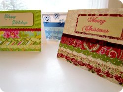 Simple Ruffled Christmas Cards