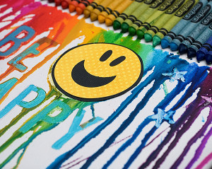 Smiley Melted Crayon Art