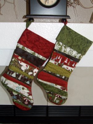 His and Hers Scrappy Christmas Stocking Quilt Patterns