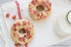 Better than Dunkin Banana Baked Donuts with Peanut Butter and Bacon