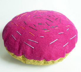 Sprinkle Cupcake Embroidered Pillow