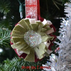 Glittery Ruffle Flower Ornament