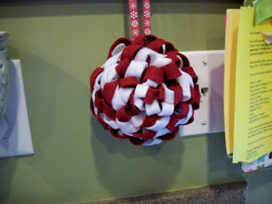 Peppermint Pom Pom Ornaments