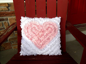 Ruffle Heart Pillow