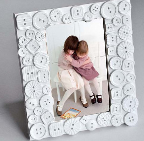 Dazzling White Button Frame