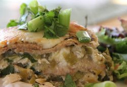 Tomatillo Spinach Enchilada Casserole