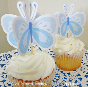 Icy Butterfly Cupcake Toppers