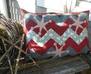 Zigzag Snowflake Patchwork Pillow