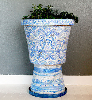 Painted Flower Urn