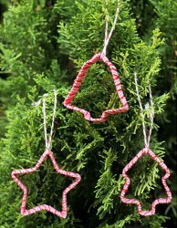 Cookie Cutter Ornaments with Ribbon