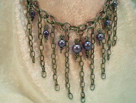 Dramatic Beaded Chain Dangle Choker