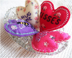 Embroidered Conversation Hearts