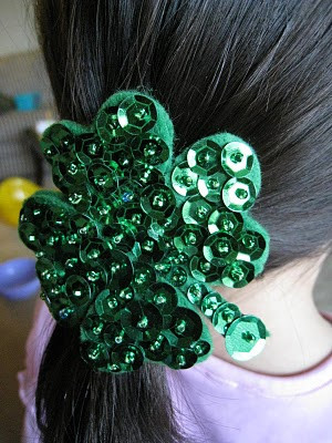 Sequin Shamrock Hair Tie