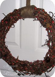 Pom Pom and Pinecone Wreath