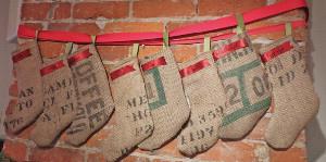 Upcycled Coffee Bag Stockings