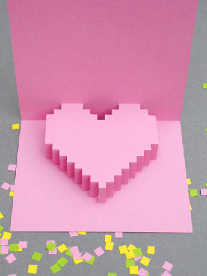 Pixelated Pop-up Heart