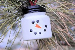 Mini Jar Snowman Ornament