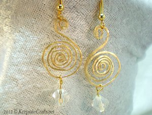 Treble Clef Spiral Wire Earrings