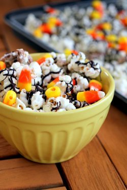 White Chocolate Candy Corn Popcorn