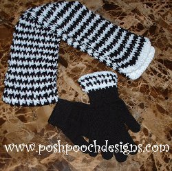 Houndstooth Scarf and Gloves