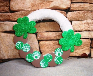 Burlap and Shamrocks Wreath