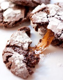 Surprise Stuffed Chocolate Crinkle Cookies