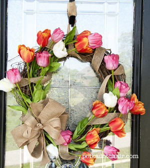 Burlap and Tulips Wreath