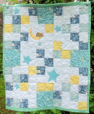 Moon Bunny Baby Quilt