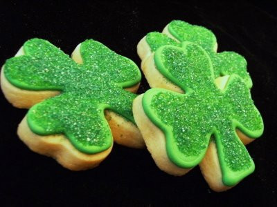 Sparkly Shamrock Cookies