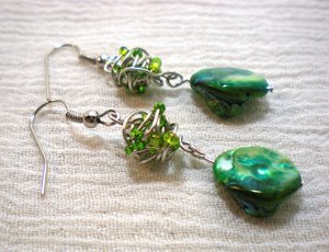 Tangled Wire Bead Earrings