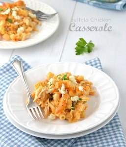 Buffalo Chicken and Pasta Casserole