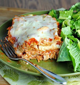 Cheesy Buffalo Chicken Lasagna