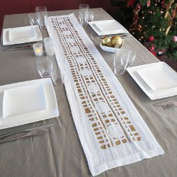 Paint Stamp Table Runner