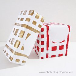 Paint Stamped Wrapping Paper
