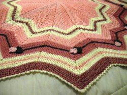 Raspberry Sherbet Round Ripple Afghan