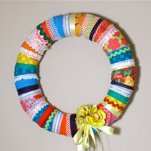 Funky Scrap Ribbon Wreath