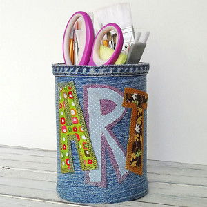 Denim Pencil Holder