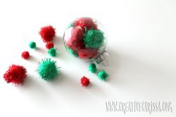 Pom Poms in a Bauble Ornament