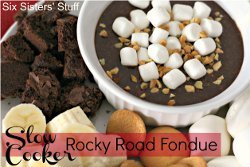 Slow Cooker Rocky Road Chocolate Fondue