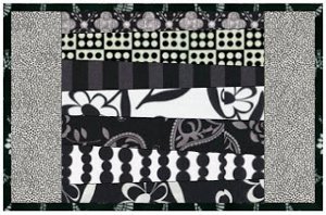 Wonky Stripes Black and White Mug Rug