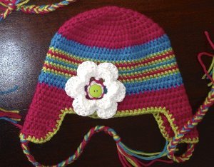Children's Colorful Braided Ear Flap Hat