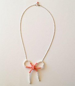 Beaded Bow Necklace