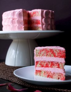 Layered Strawberry Swirl Dream Cake