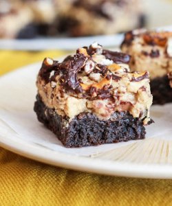 Chocolate Covered Pretzel Peanut Butter Brownies
